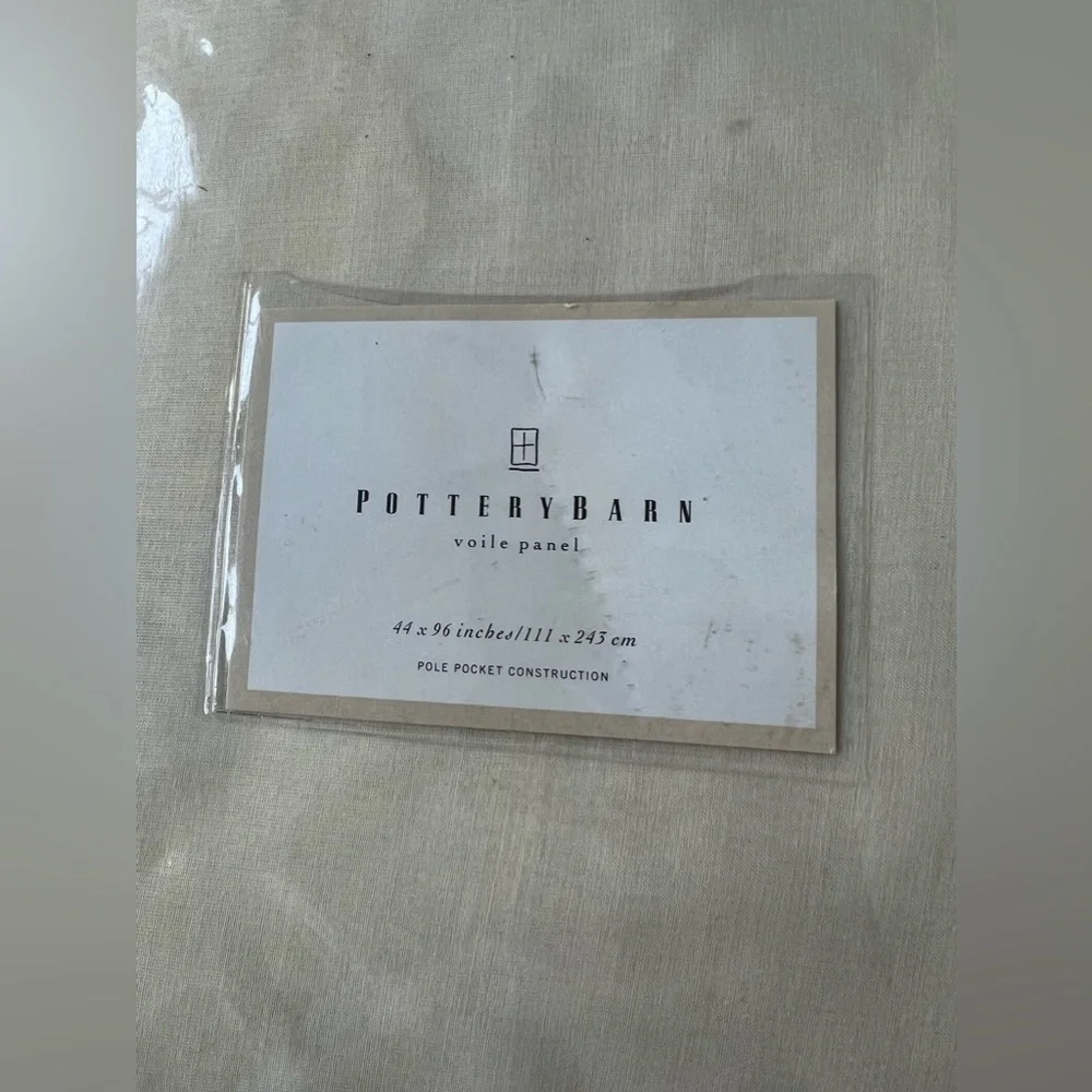 Pottery Barn | Classic Voile Sheer Drape Panel Cream 44” x 96